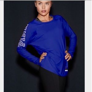 NWOT PINK Victoria’s Secret Mesh back long sleeve